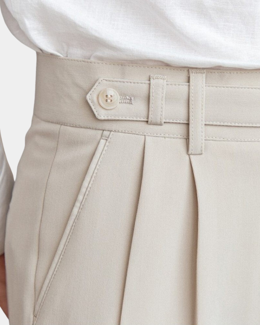 Pantaloni sartoriali a pieghe in pied de poule Heritage - Khaki