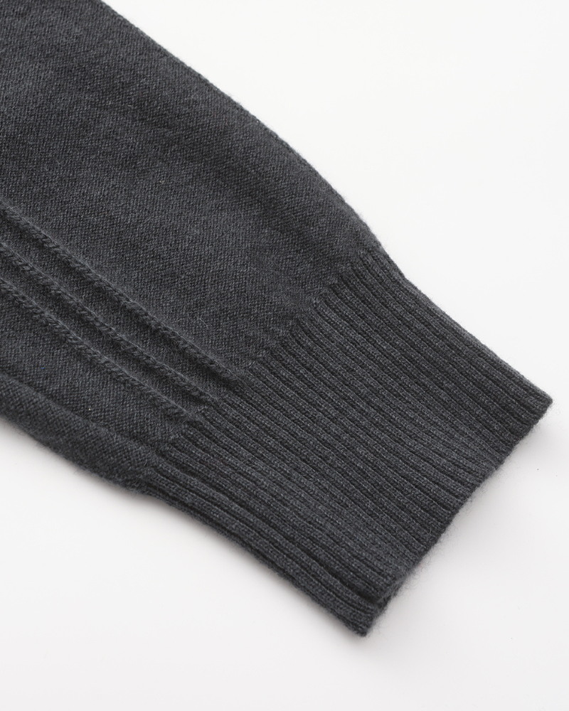 100% Cashmere Mezza zip a coste
