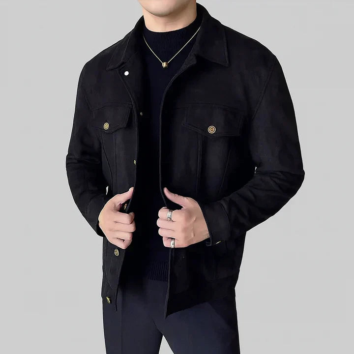 Davila - Giacca elegante in pelle scamosciata a maniche lunghe