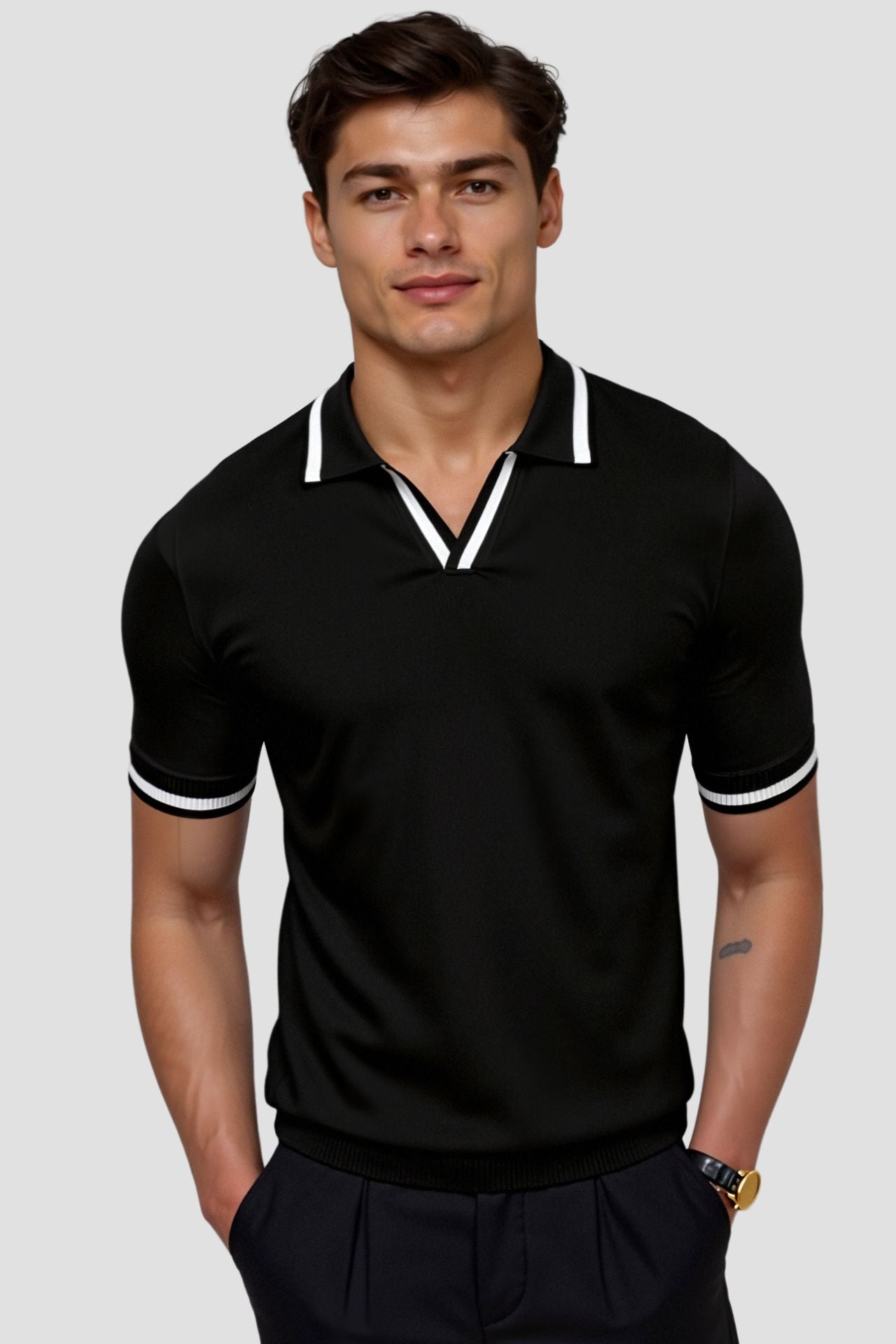 Polo Klyne slim a contrasto