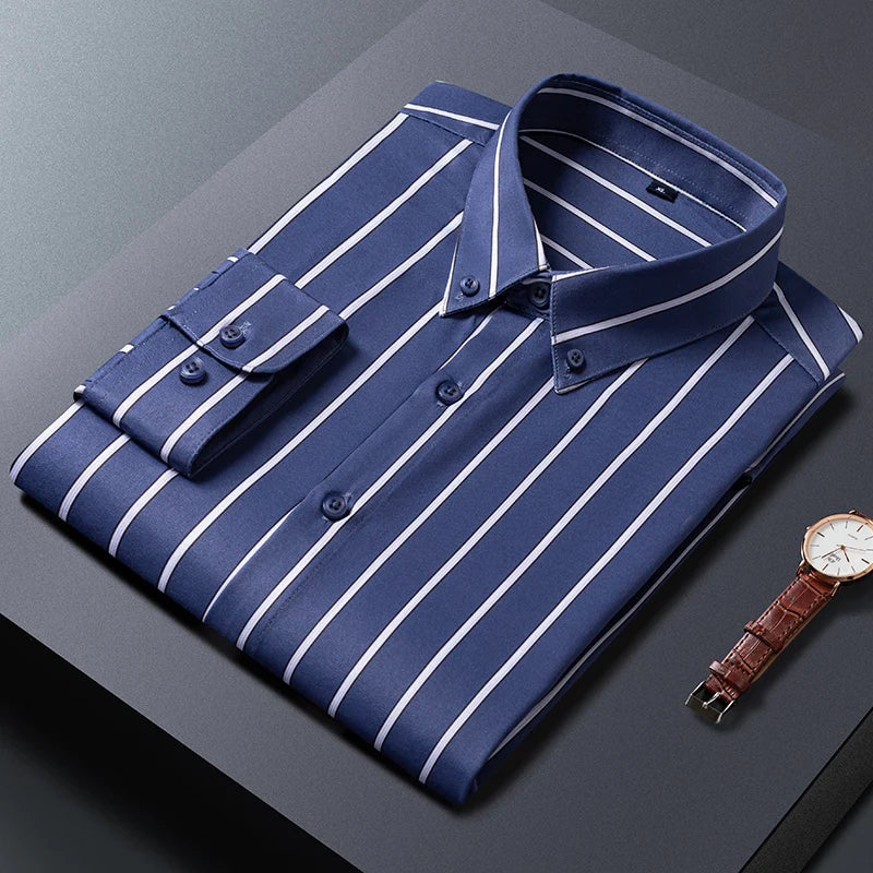 Klyne - Camicia da uomo a righe eleganti