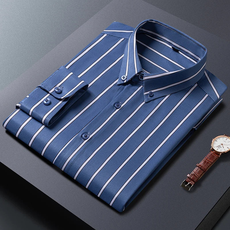 Klyne - Camicia da uomo a righe eleganti