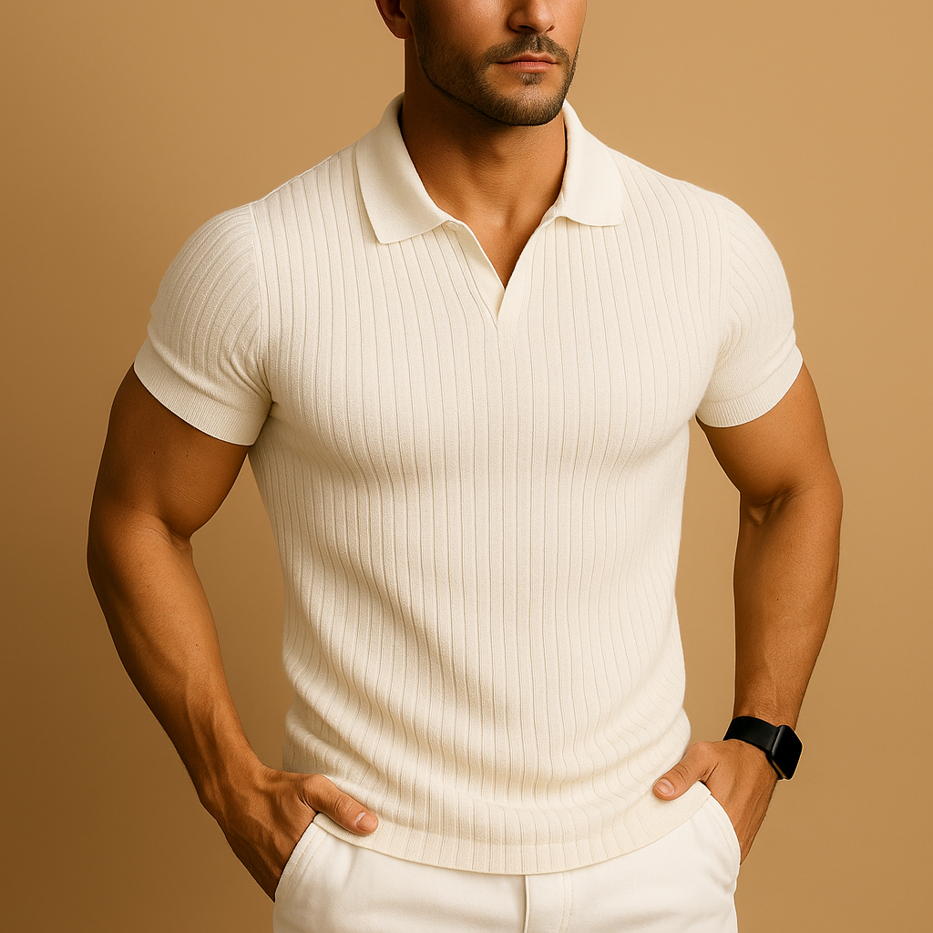 Poloshirt con maniche a V e maglie corte per le donne | Niels