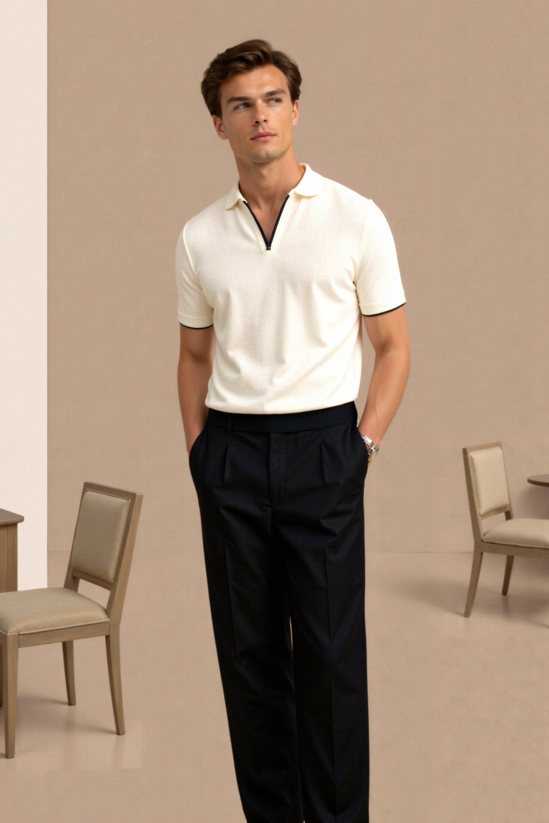 Klyne Contrast Slim Fitted Polo