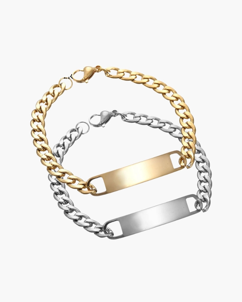 Pulseira de corrente com assinatura