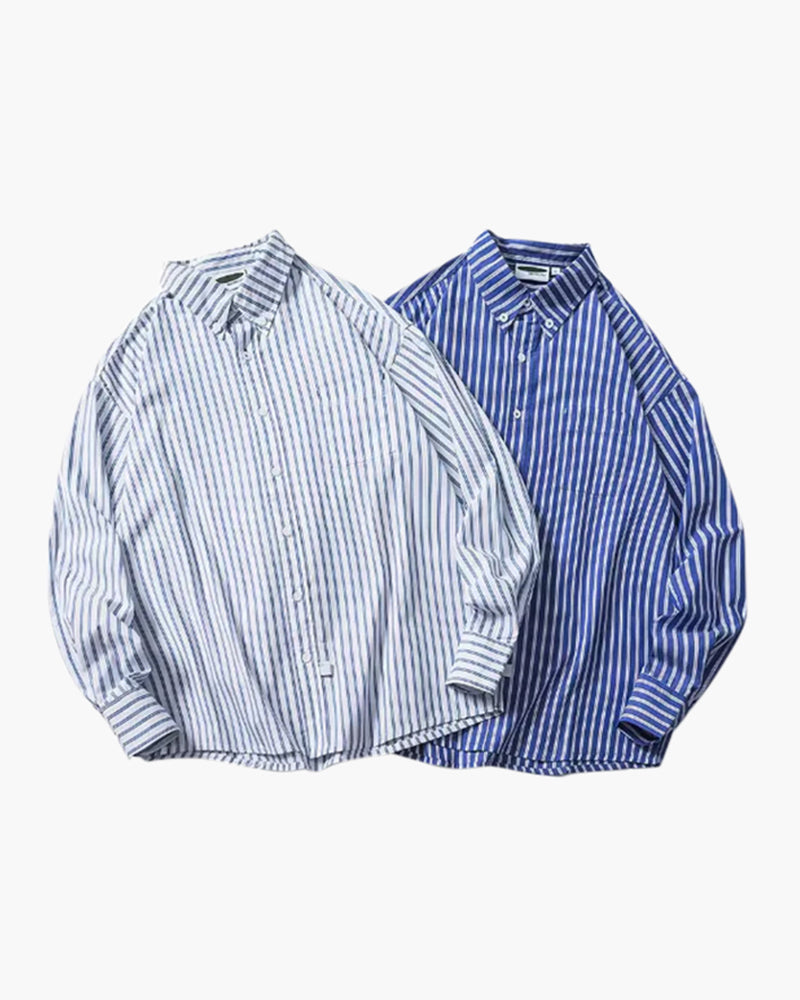 Camisa às riscas de tamanho grande