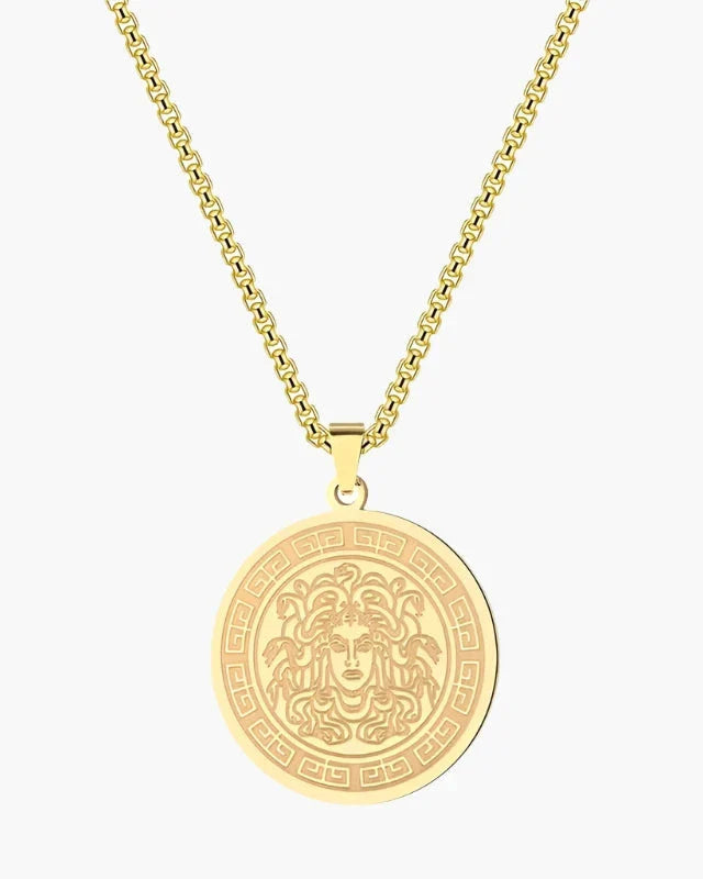Corrente longa Medusa (ouro e prata)