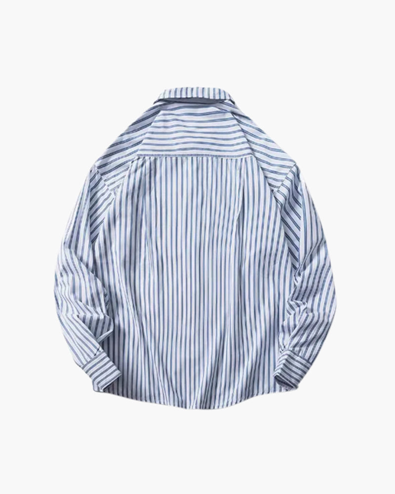 Camisa às riscas de tamanho grande