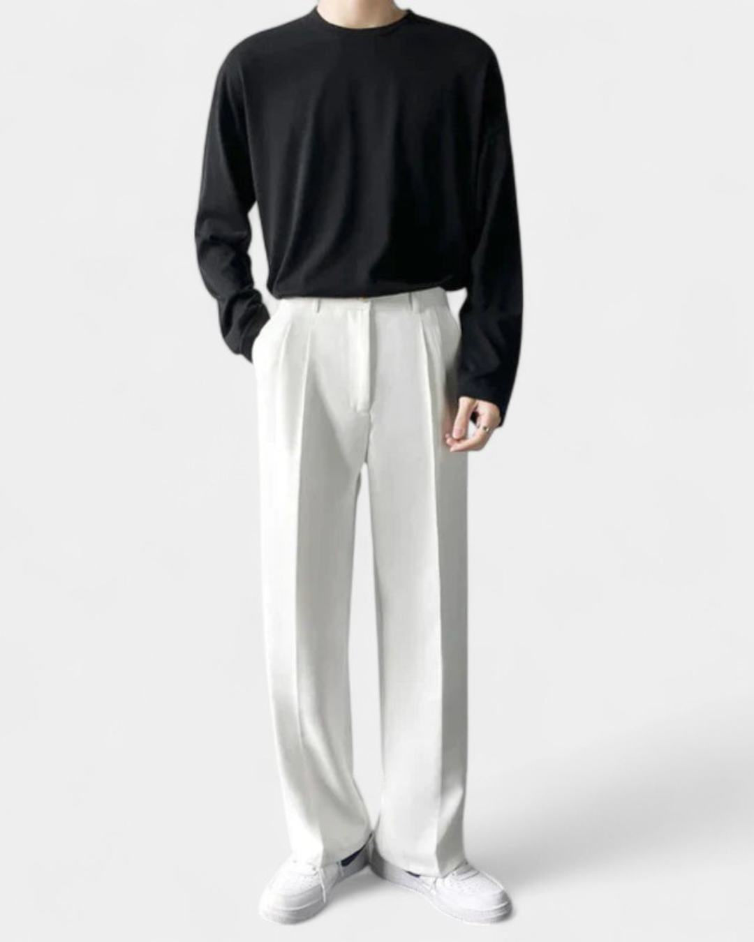 Calças Chino Valmont de Ajuste Descontraído - Branco