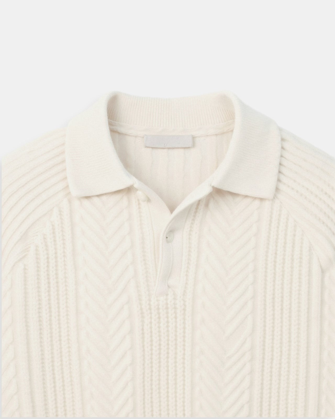 Camisola de malha sólida Old Money Retro - Bege