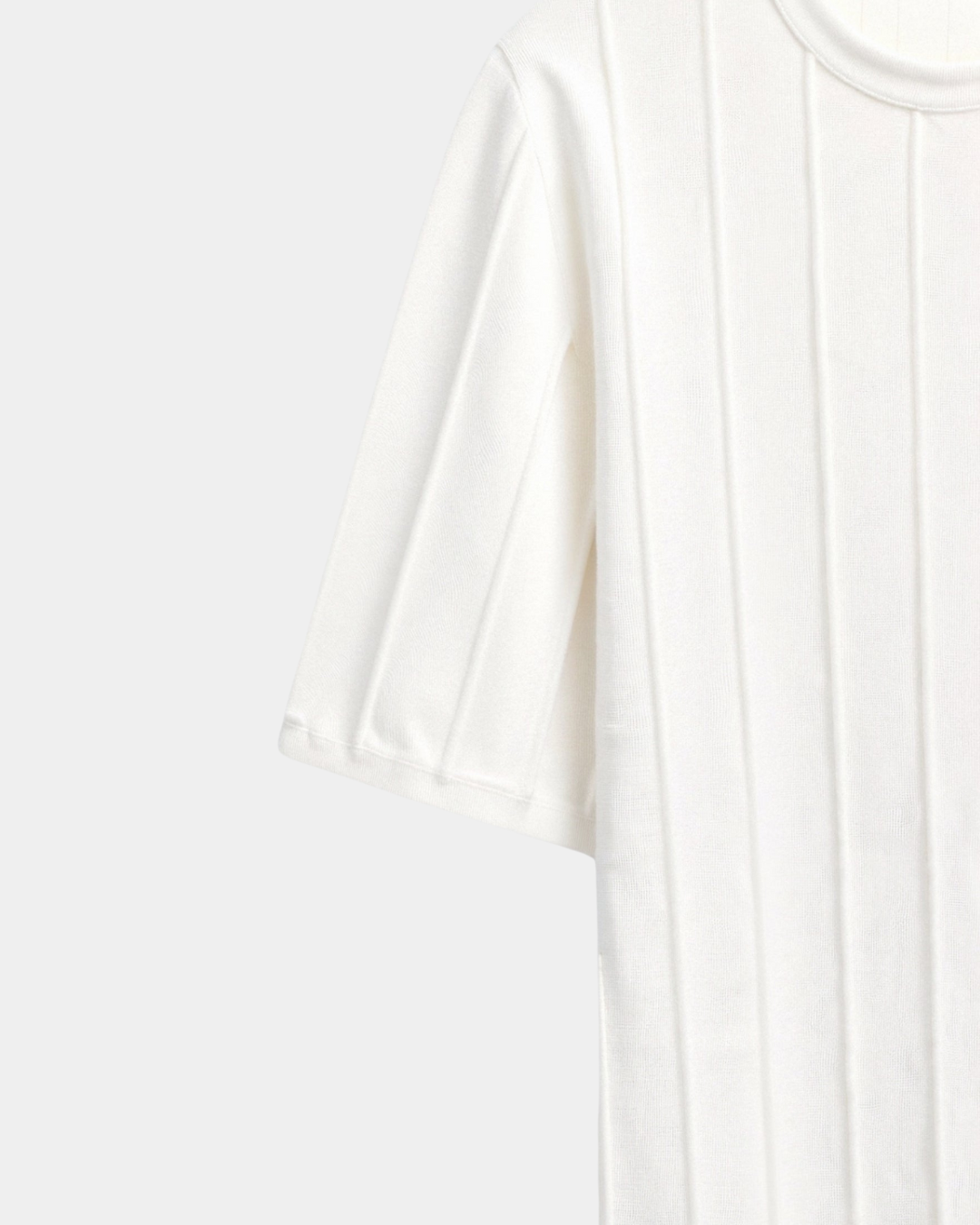 T-shirt com gola redonda às riscas Old Money - Branco
