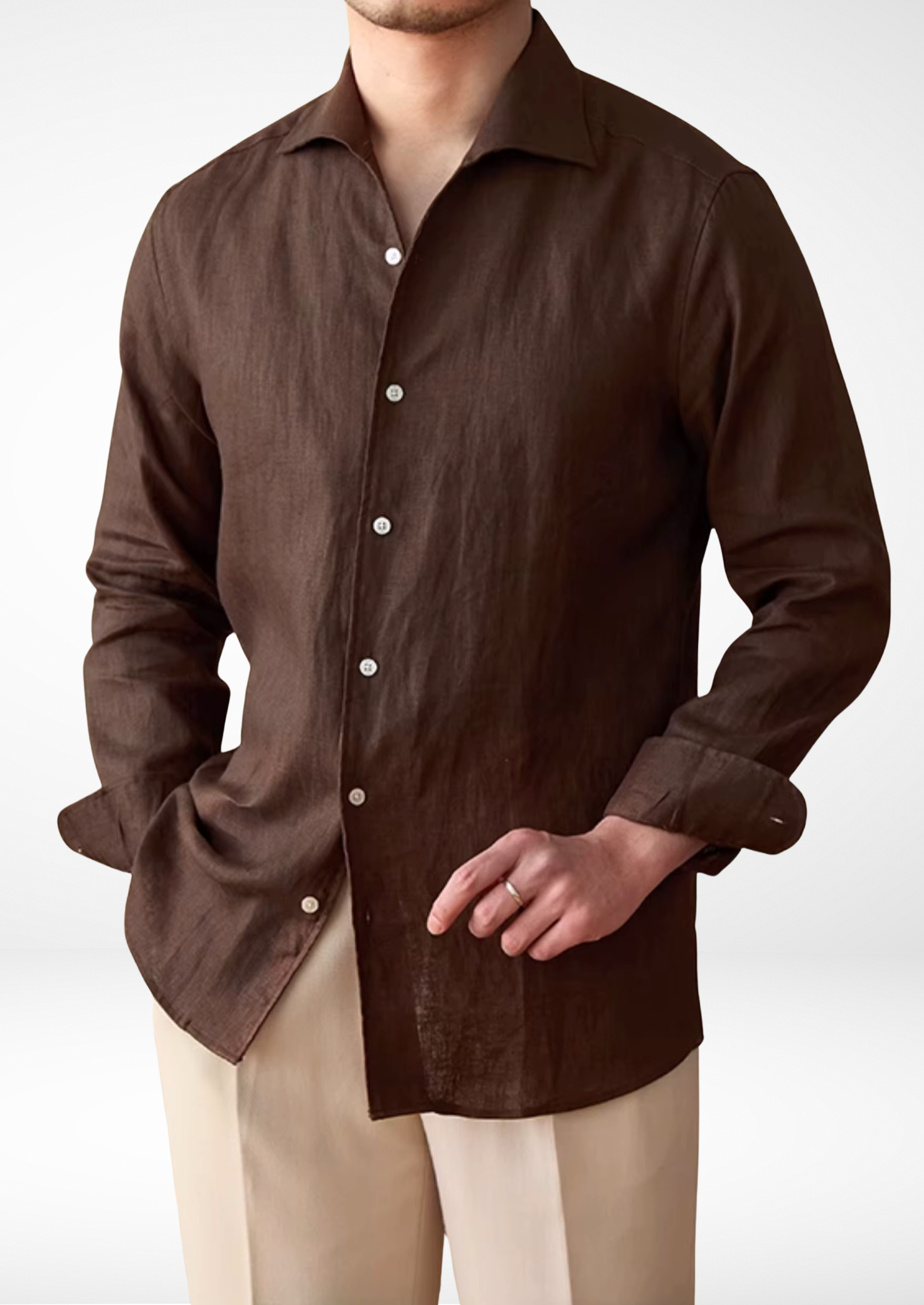 PORTOFINO SEASIDE SHIRT - Castanho escuro