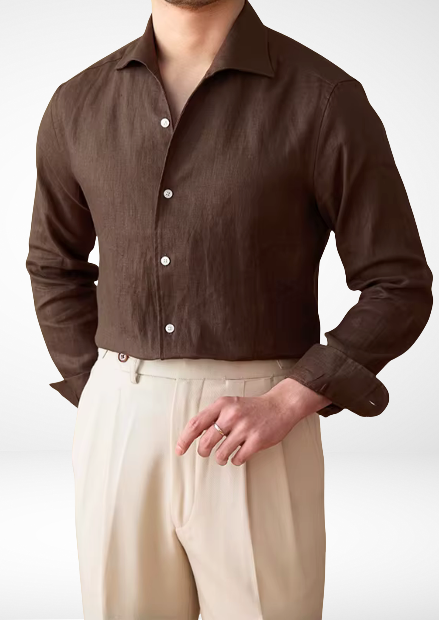 PORTOFINO SEASIDE SHIRT - Castanho escuro