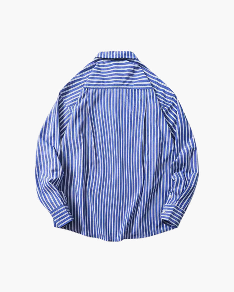 Camisa às riscas de tamanho grande
