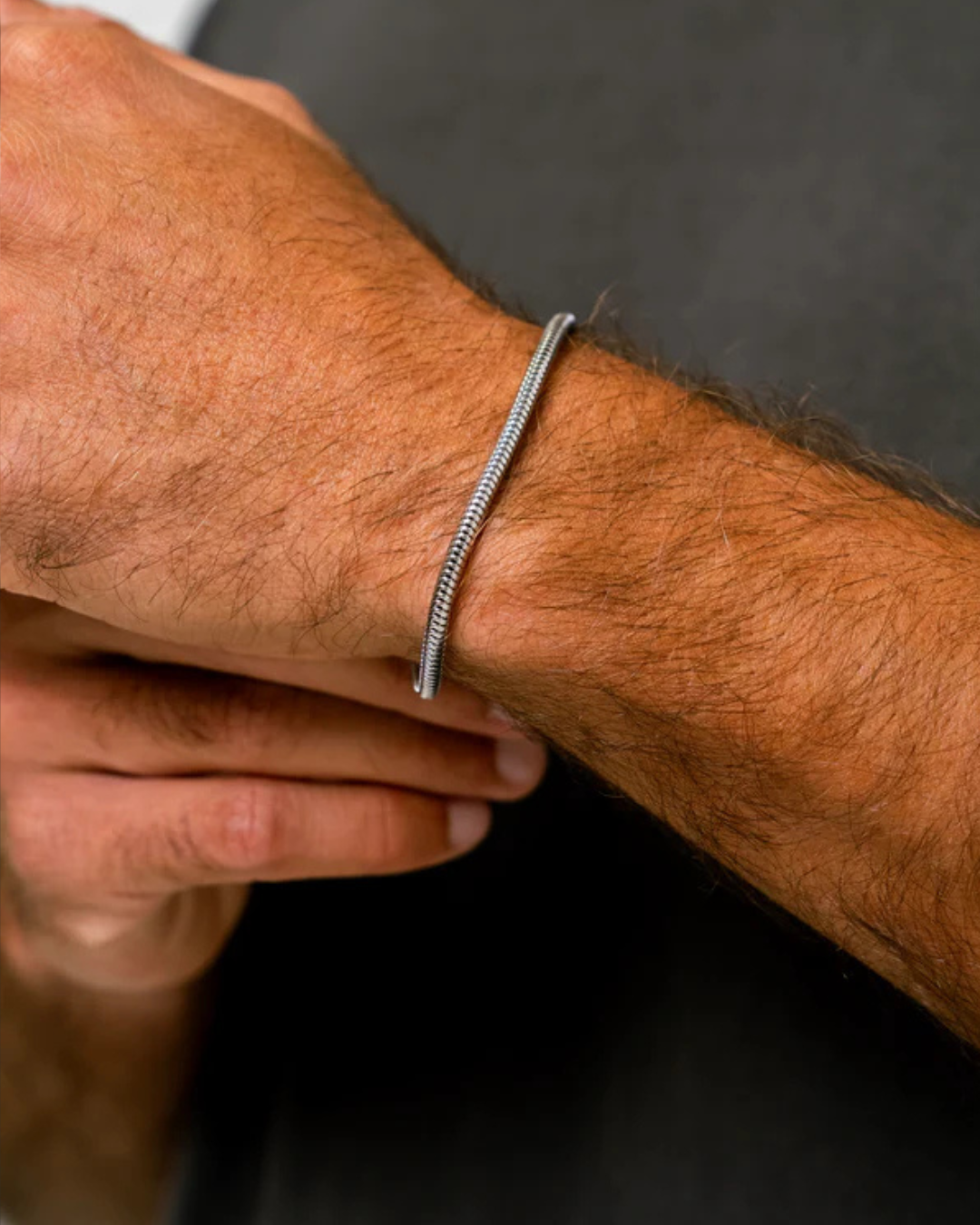 Pulseira de Corrente de Cobra - Prata