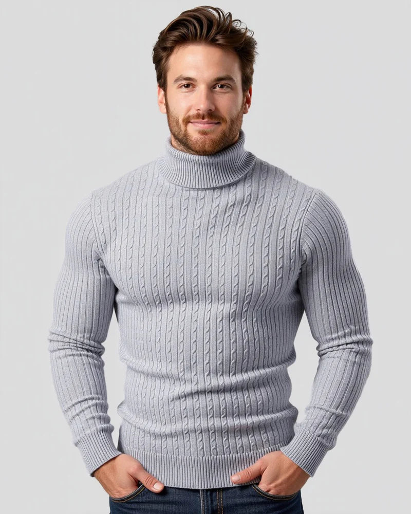 Luciano - Camisola de gola alta macia e quente