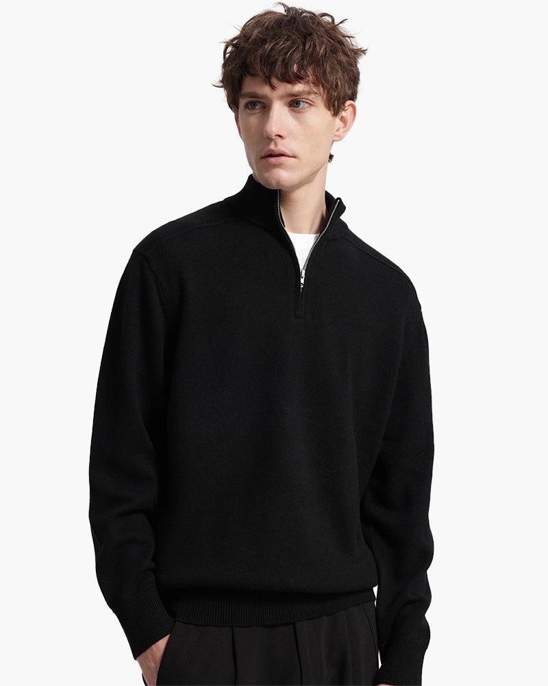 Camisola com fecho de correr Preto