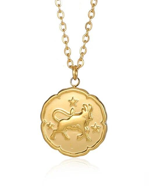 Colar de signos do Zodíaco - Ouro