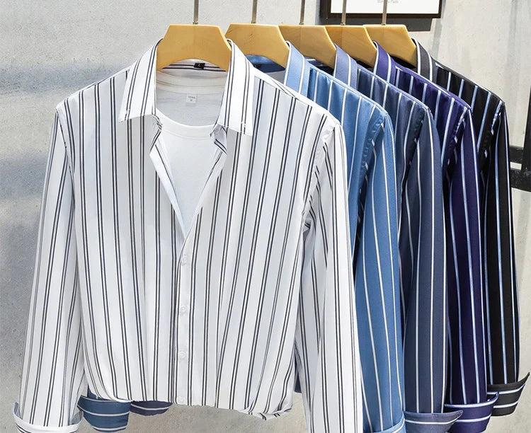 Klyne - Camisa de homem com riscas elegantes