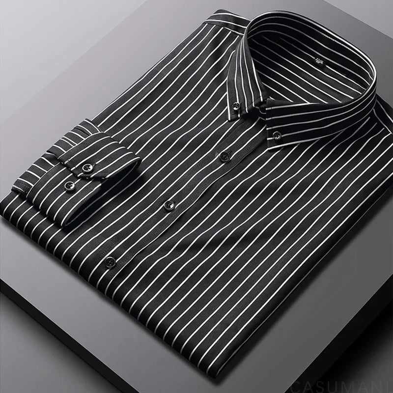 Klyne - Camisa casual às riscas para homem