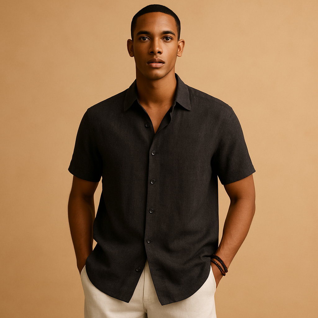Camisola casual de manga curta para homem e mulher