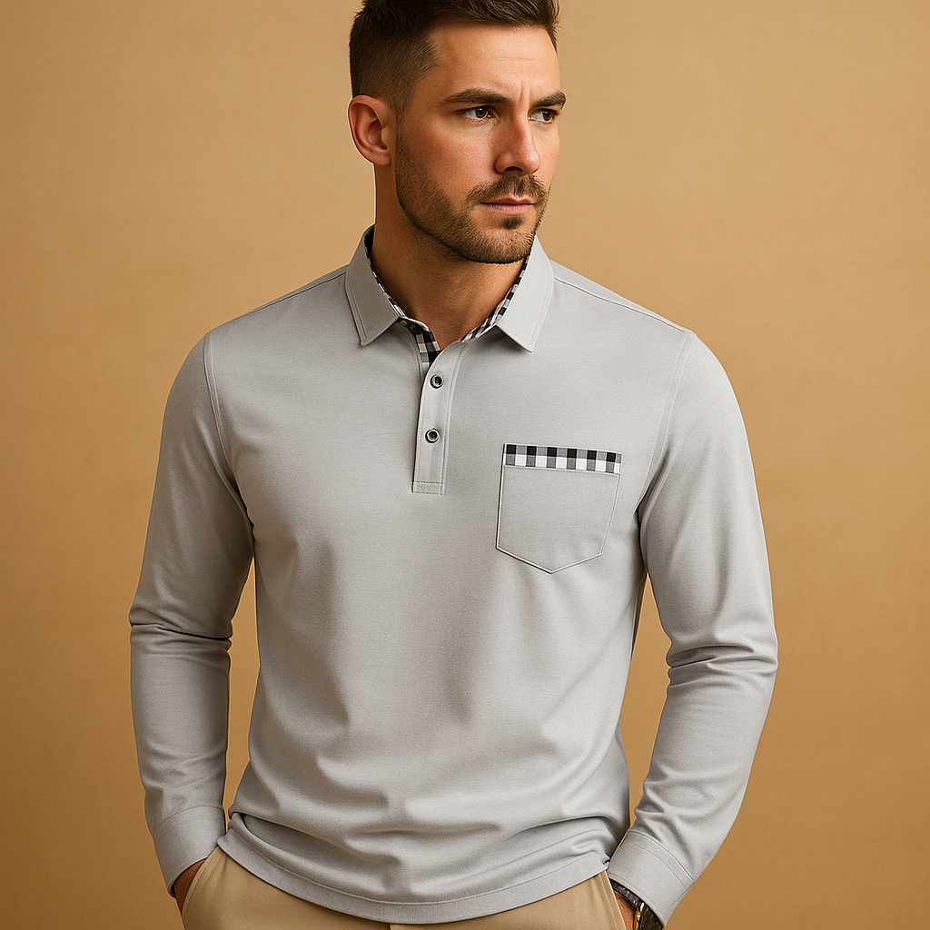 Camisola pólo com boca larga e cintura para homem | Mats