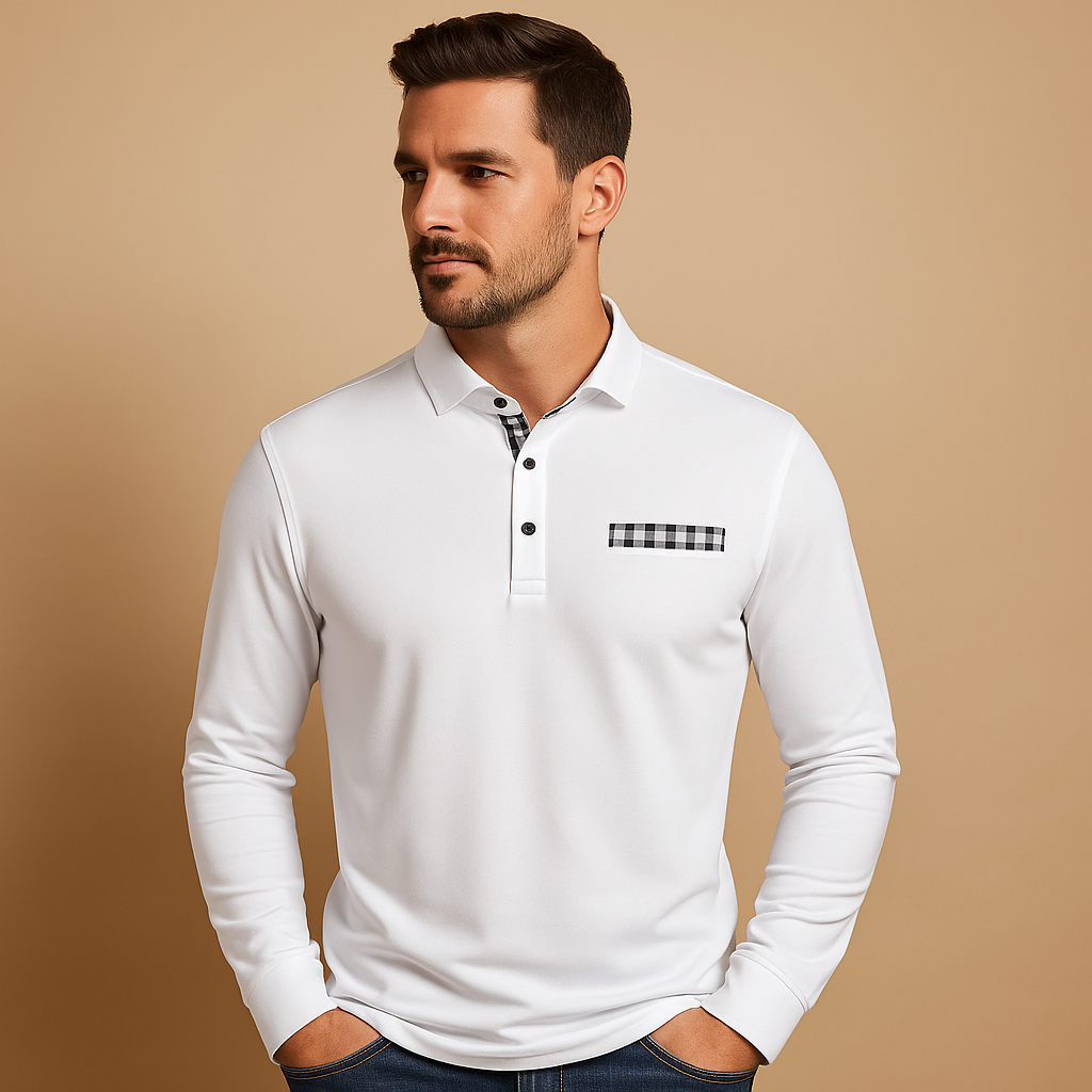 Camisola pólo com boca larga e cintura para homem | Mats