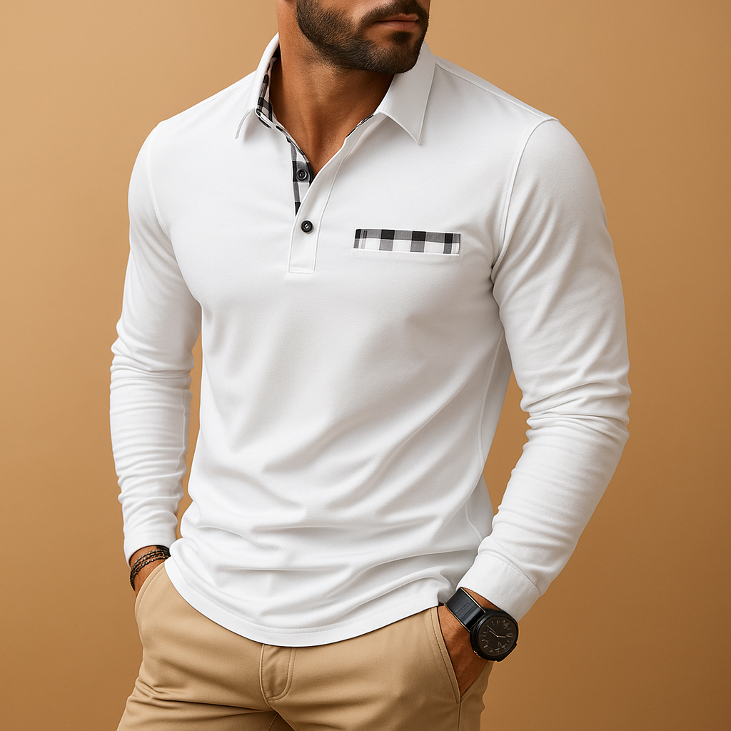 Camisola pólo com boca larga e cintura para homem | Mats