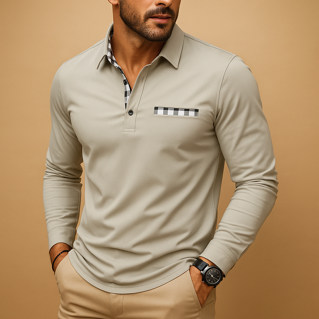 Camisola pólo com boca larga e cintura para homem | Mats