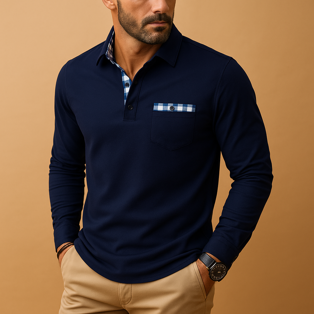 Camisola pólo com boca larga e cintura para homem | Mats